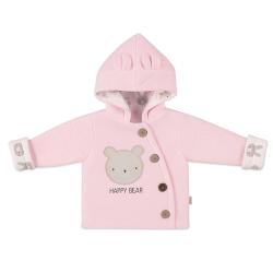 Βρεφική ζακέτα εξόδου pink happy bear Βρεφική ζακέτα εξόδου pink happy bear