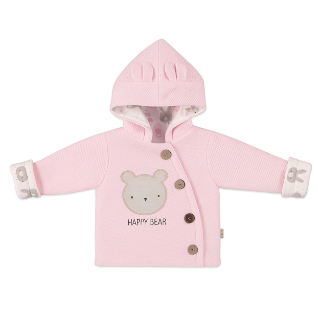 Βρεφική ζακέτα εξόδου pink happy bear