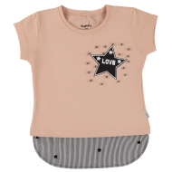 T-shirt love star ροζ