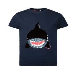 Βαμβακερή μπλούζα με παγιέτες που αλλάζουν χρώμα καρχαρίας Βαμβακερή μπλούζα με παγιέτες που αλλάζουν χρώμα καρχαρίας