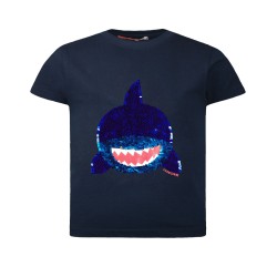 Βαμβακερή μπλούζα με παγιέτες που αλλάζουν χρώμα καρχαρίας Βαμβακερή μπλούζα με παγιέτες που αλλάζουν χρώμα καρχαρίας