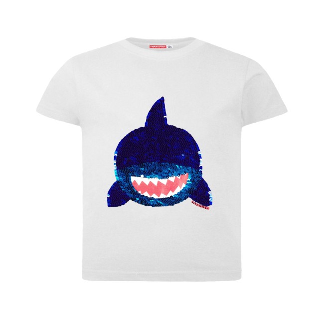 Βαμβακερή μπλούζα με παγιέτες που αλλάζουν χρώμα καρχαρίας