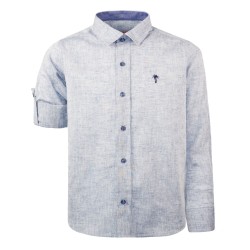 Λινό πουκάμισο μπλε μαρέν Λινό πουκάμισο μπλε μαρέν