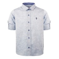 Λινό πουκάμισο μπλε μαρέν