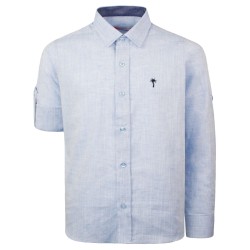 Λινό πουκάμισο σιέλ Λινό πουκάμισο σιέλ