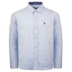 Λινό πουκάμισο σιέλ Λινό πουκάμισο σιέλ