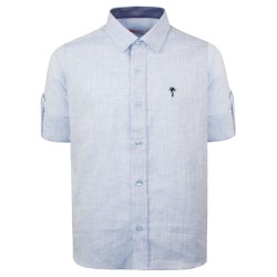 Λινό πουκάμισο σιέλ Λινό πουκάμισο σιέλ