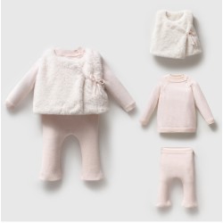 Βρεφικό σετ 3 Τεμαχίων με γούνινο γιλέκο Βρεφικό σετ 3 Τεμαχίων με γούνινο γιλέκο