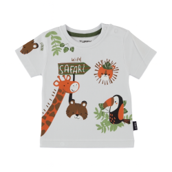Βρεφική μπλούζα wild safari λευκή Βρεφική μπλούζα wild safari λευκή