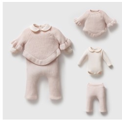 Ροζ Βρεφικό Σετ 3 Τεμαχίων Ροζ Βρεφικό Σετ 3 Τεμαχίων