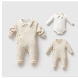 Βρεφικό Σετ 2 Τεμαχίων - Φορμάκι Κρουαζέ Κρεμ Βρεφικό Σετ 2 Τεμαχίων - Φορμάκι Κρουαζέ Κρεμ