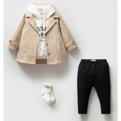 Βρεφικό Σετ 4 Τεμαχίων Με Καπαρντίνα Βρεφικό Σετ 4 Τεμαχίων Με Καπαρντίνα