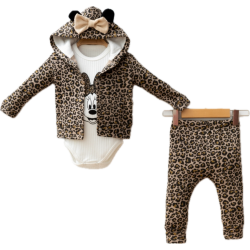 Βρεφικό Σετ Minnie Mouse 3 Τεμαχίων Animal Print Brown Βρεφικό Σετ Minnie Mouse 3 Τεμαχίων Animal Print Brown