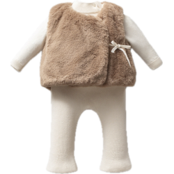 Βρεφικό σετ 3 Τεμαχίων με γούνινο γιλέκο Βρεφικό σετ 3 Τεμαχίων με γούνινο γιλέκο