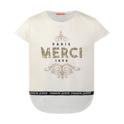 Μπλούζα με ασύμετρο τελείωμα εκρού Μπλούζα με ασύμετρο τελείωμα εκρού