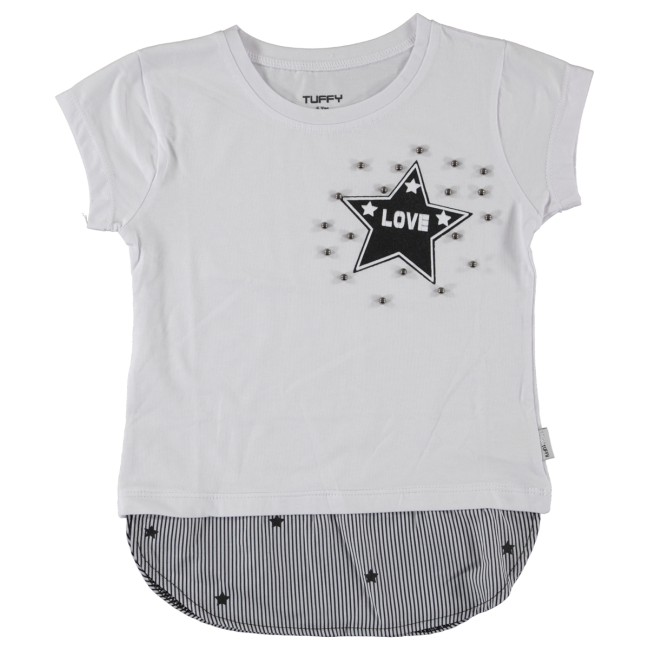 T-shirt love star λευκό