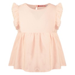 Τοπ με βολάν στα μανίκια σομόν