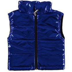 Παιδικό μπλε μεταλιζέ γιλέκο