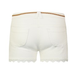Σορτς βαμβακερό ελαστικό με δαντέλα κιπούρ στο κάτω μέρος και ζώνη
