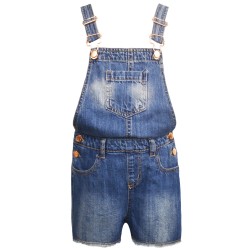 Σαλοπέτα jean με ροζ-χρυσή απόχρωση στις μεταλλικές λεπτομέρειες