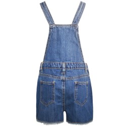 Σαλοπέτα jean με ροζ-χρυσή απόχρωση στις μεταλλικές λεπτομέρειες Σαλοπέτα jean με ροζ-χρυσή απόχρωση στις μεταλλικές λεπτομέρειες