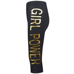 Σετ μπλούζα και κολάν κάπρι Girl Power μαύρο